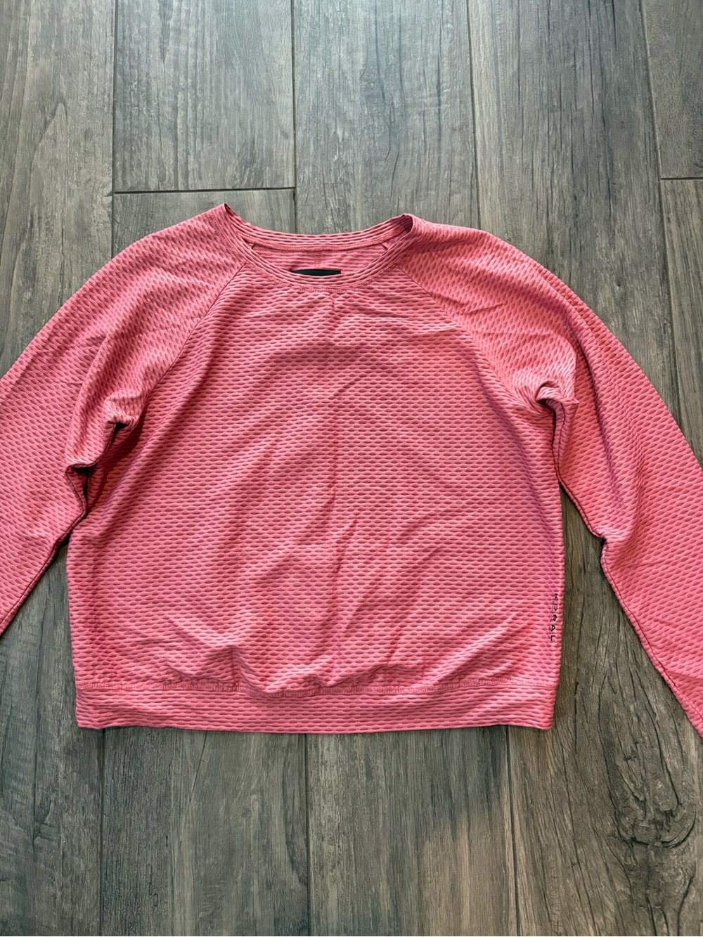 Koral Pink Bubble-Texture Crewneck Sweater